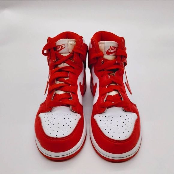 Nike Dunk High PS Basketball Sneakers Kids Size 12.5 C White Red Classic Shoes - Picture 3 of 8
